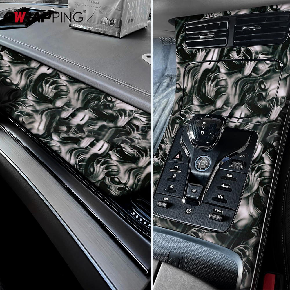 สติกเกอร์รถ Skull การ์ตูนพิมพ์กาวไวนิลสําหรับรถยนต์ฟิล์ม Camo การปรับเปลี่ยนรถจักรยานยนต์ภาพยนตร์ไวนิลรถอุปกรณ์เสริม