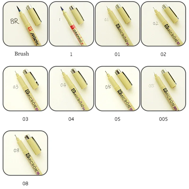 7/9 Chiếc Sakura Lót Bộ Bút Đen Chống Nước Fineliner Micron Bút Thiết Kế Họa Tiết Vẽ Bút Nghệ Sĩ Đánh Dấu Trường nguồn Cung Cấp