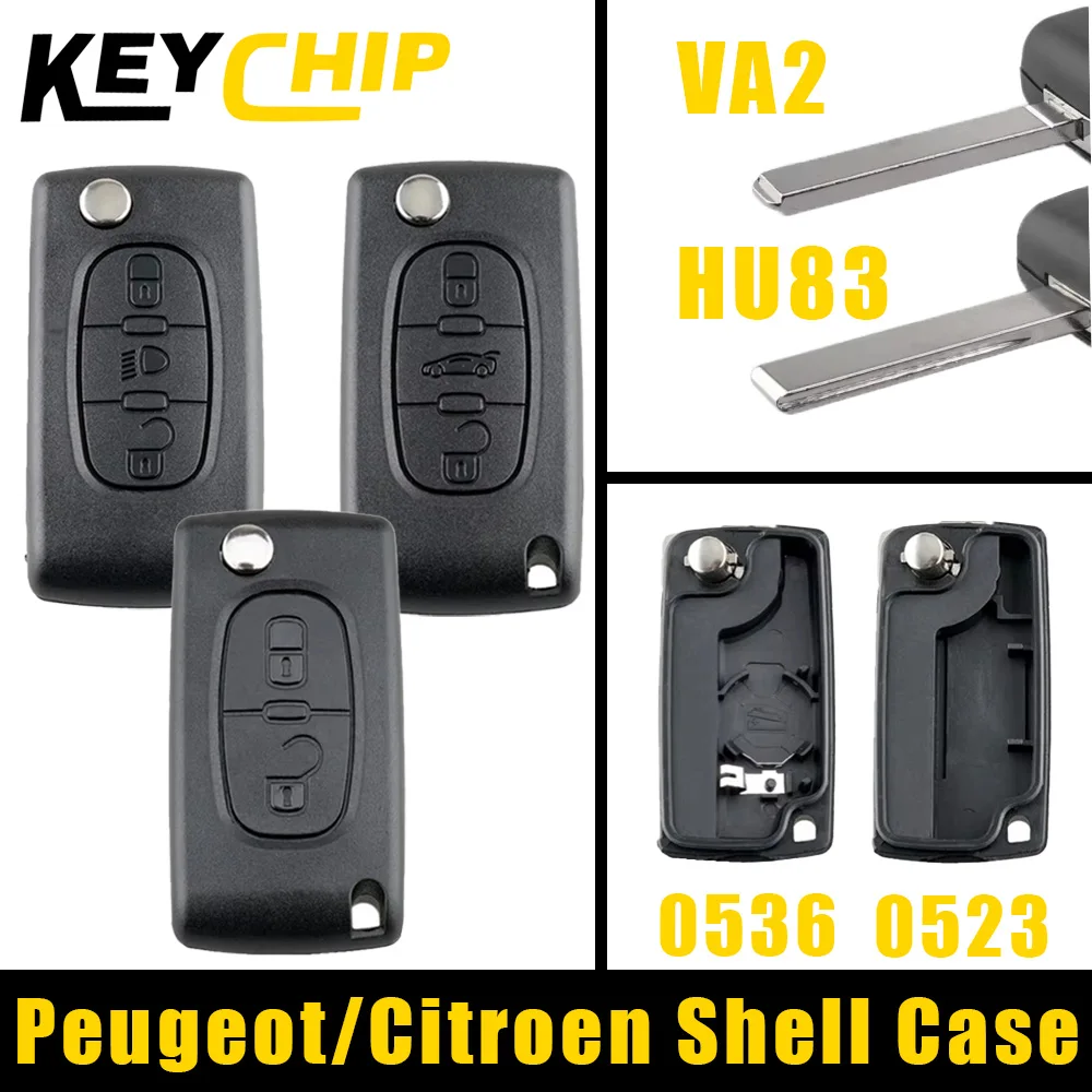 KC HU83 VA2 Для Citroen C2 C3 C4 C5 C6 Xsara Berlingo Для Peugeot 207 307 308 407 607 807 Флип-чехол для дистанционного ключа автомобиля