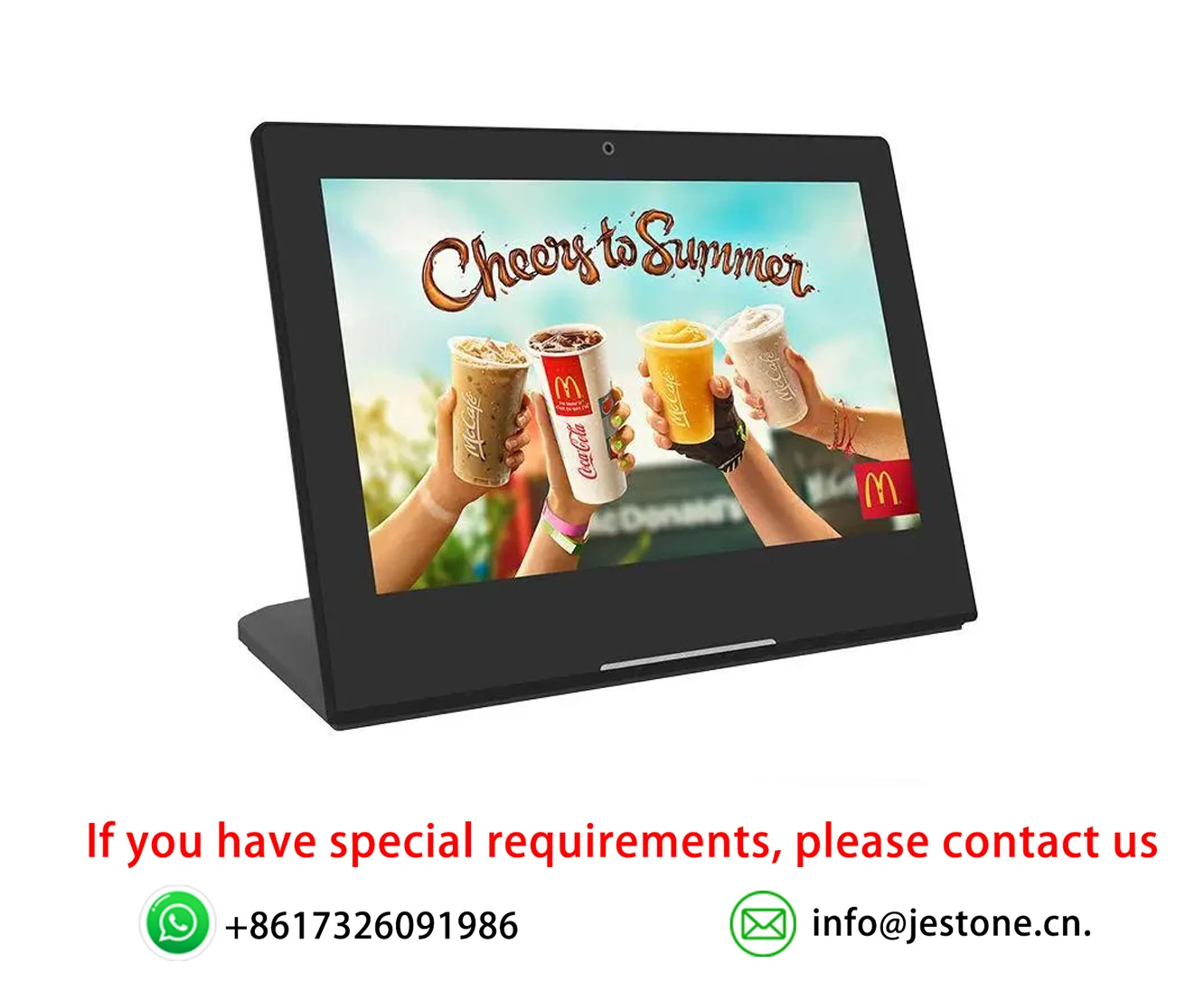 Tableta elegante en forma de L de 10,1 pulgadas, Tablet con pantalla táctil POS de escritorio Android, menú de restaurante, pedido de cliente, PC con altavoz Dual
