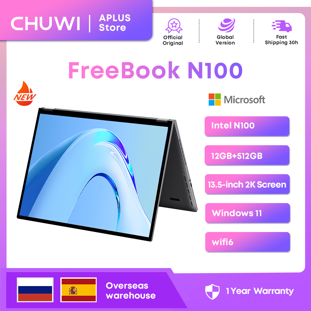 CHUWI-Tablette PC Portable 2 en 1, Windows 11, 512 Go SSD, 12 Go LPDDR5,Intel N100/i3 1215U, Écran IPS FHD de 13.5 Pouces, WIFI 6