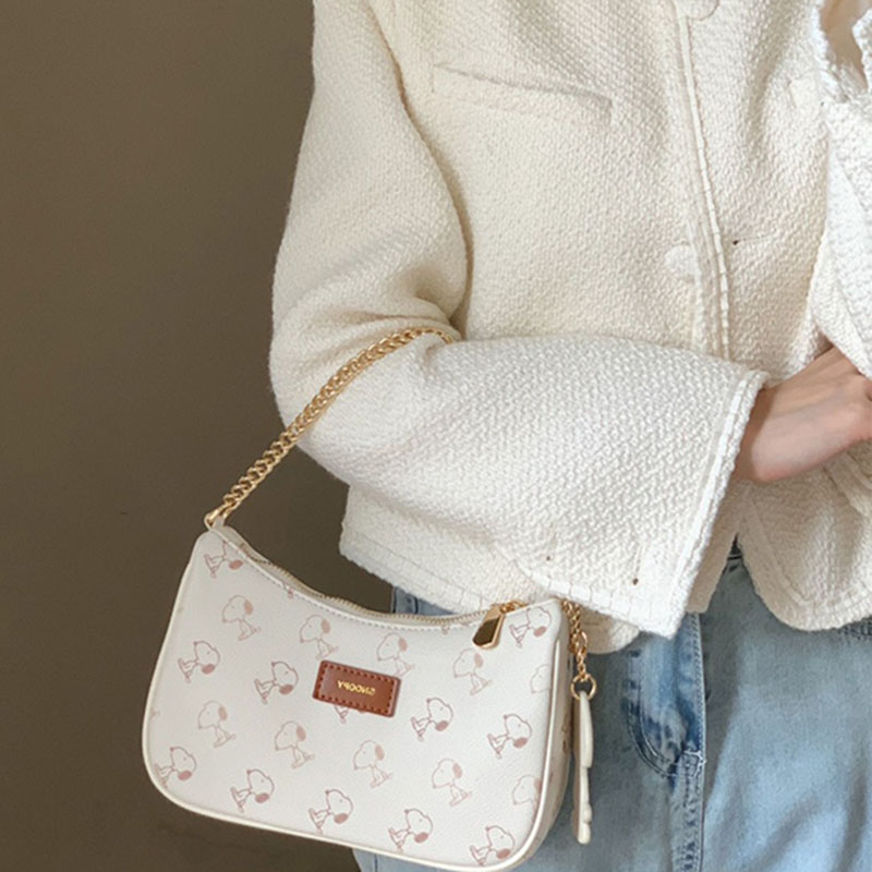 MINISO Women's Snoopy Co branded High end 3-in-1 Shoulder Bag with Adjustable Wide Shoulder Strap Underarm Bag New Crossbody Bag