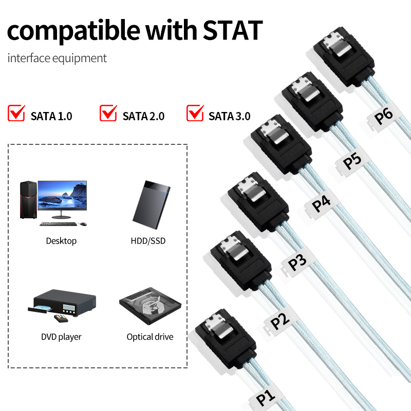 4/6 teile/satz Sata Zu Sata Kabel 6 Ports/Set Datum Kabel 7 Pin Sata Sas Kabel 6Gbps Sata zu Sata HDD Kabel Kabel Für Server Bergbau