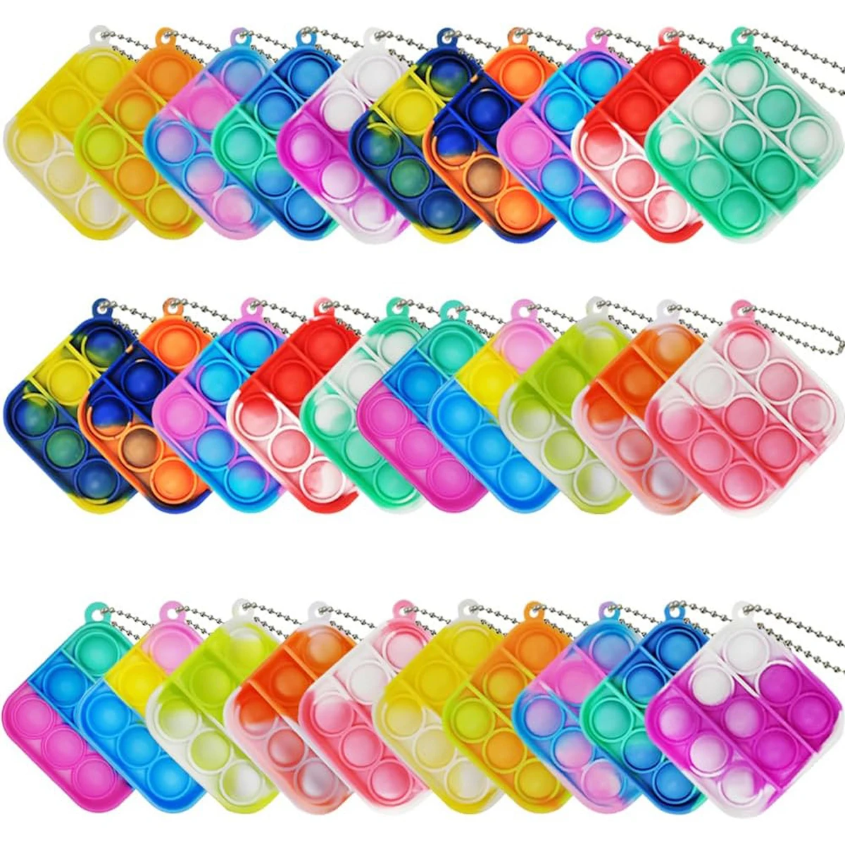 30 Stuks Mini Pop Sleutelhanger It Fidget Speelgoedtas Kinderen Klaslokaal Prijzen Carnaval Verjaardagscadeau Tas Proppen Jaar-Einde Student Geschenken