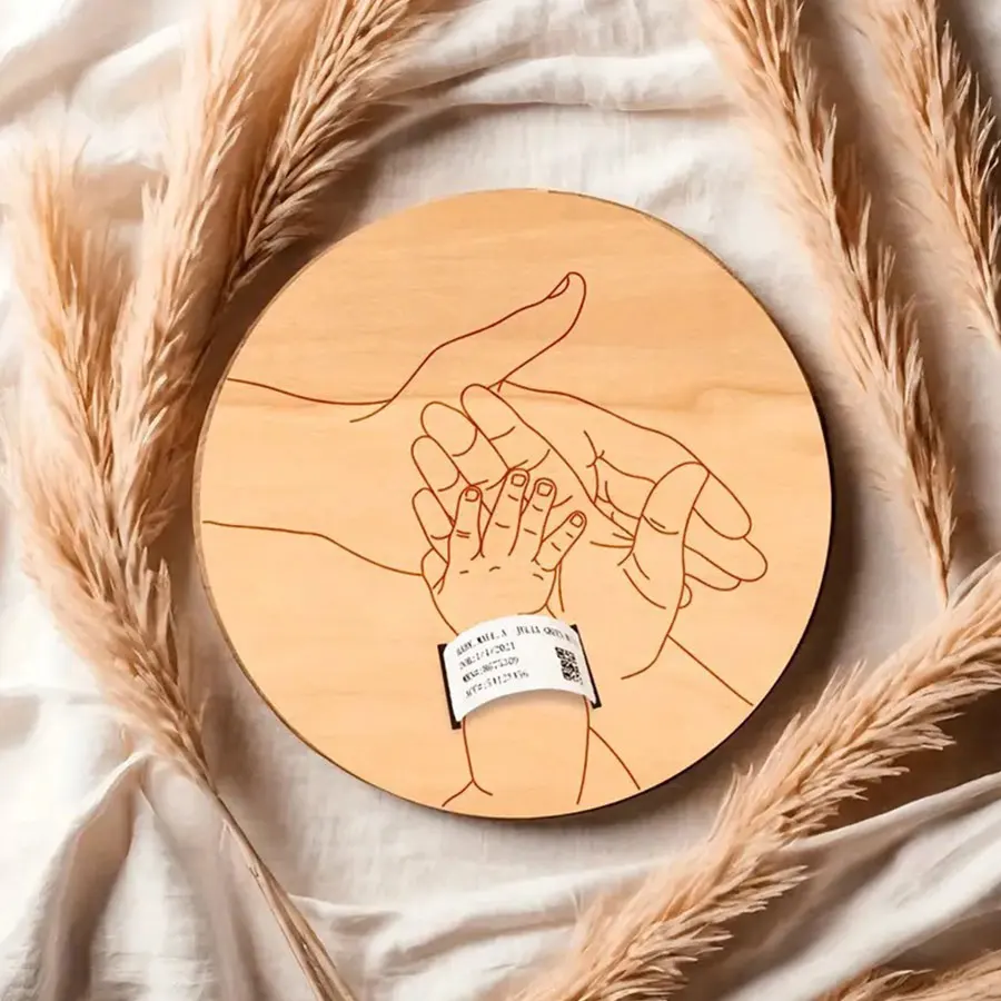 Baby Birth Wristband Wooden Commemorative Bracelet Display Bracelet Decoration Display Board Commemorative Card Baby Milestone