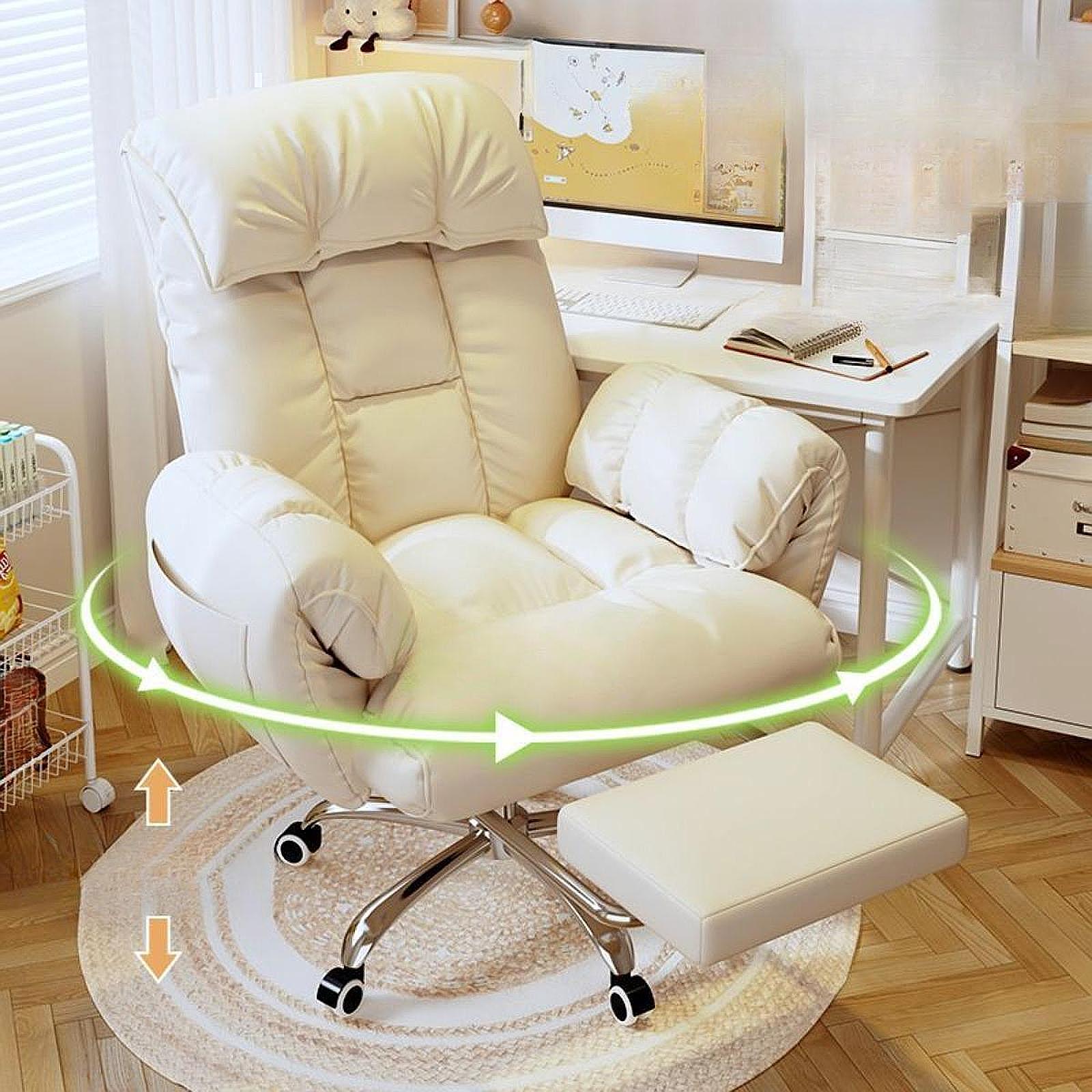 Computer Chair Rotatable Swivel Recliner Executive Gaming Chair Adjustable Lumbar Support Ergonomic for Bedroom Home Office