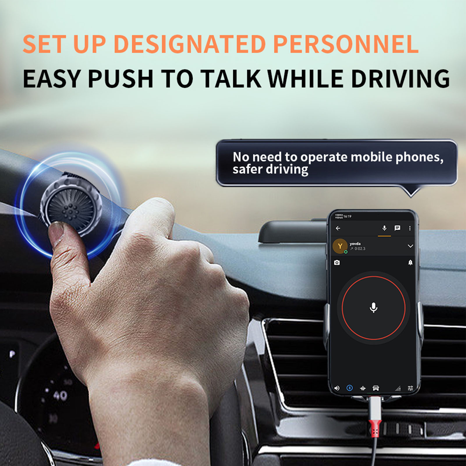 Wireless PTT Button Bluetooth 5.0 IP67 Waterproof Wireless PTT Button Switch for Zello for IOS for Android Bluetooth PTT Button