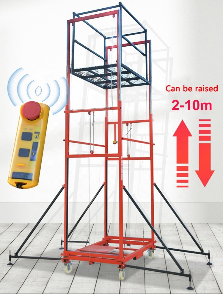 Mobile Foldable Portable Construction Platform Bracket Electric Scaffolding Safety Steel Lift Table for Household Indoor Outdoor