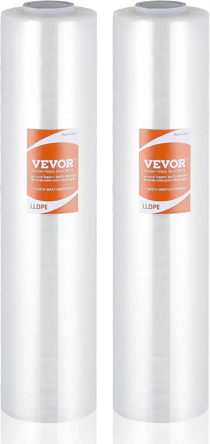 Stretch Film,15 inches x 1000 feet,60 Gauge Industrial Strength Clear Durable Stretch Wrap Roll, Heavy Duty Shrink Film Stretch