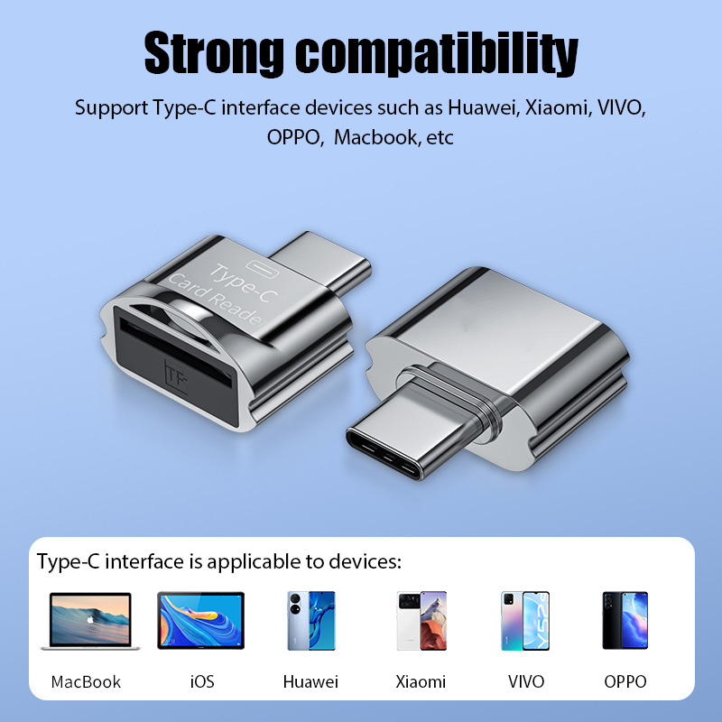 マイクロSDアダプタータイプc,USB Type-c,外部電話アダプター,ラップトップ,Samsung, Xiaomi用