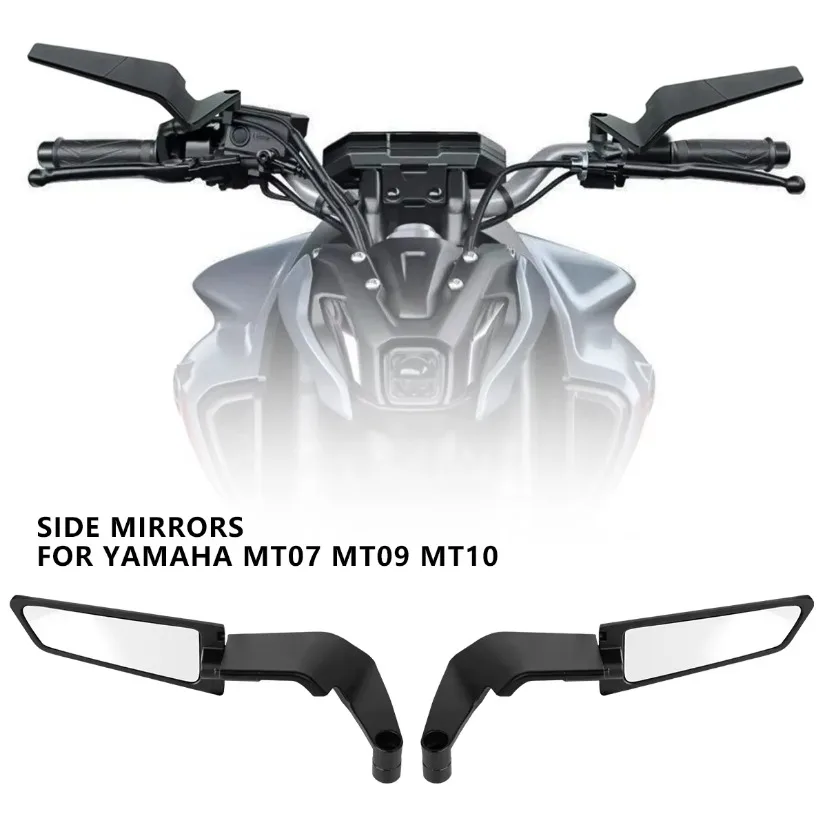 Lusterka motocyklowe Stealth Winglets do Kawasaki Z900 Z650 2021 2022 2023, zestawy lusterkowe, regulowane lusterka, lusterka motocyklowe typu Wing