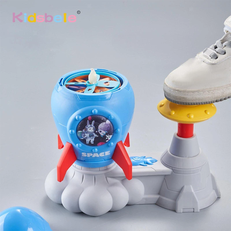 Rocket เกมจับผีเสื้อฤดูร้อนกิจกรรมนอกลานของเล่นเด็กวัยหัดเดินเท้าเหยียบ Catapult Launch Toy