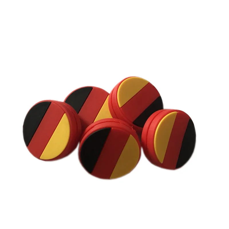 2 ชิ้น Country Flag Shape เทนนิส Dampeners การสั่นสะเทือนซิลิโคนเทนนิส Dampeners แร็กเก็ต Anti Vibration Damper อุปกรณ์เทนนิส