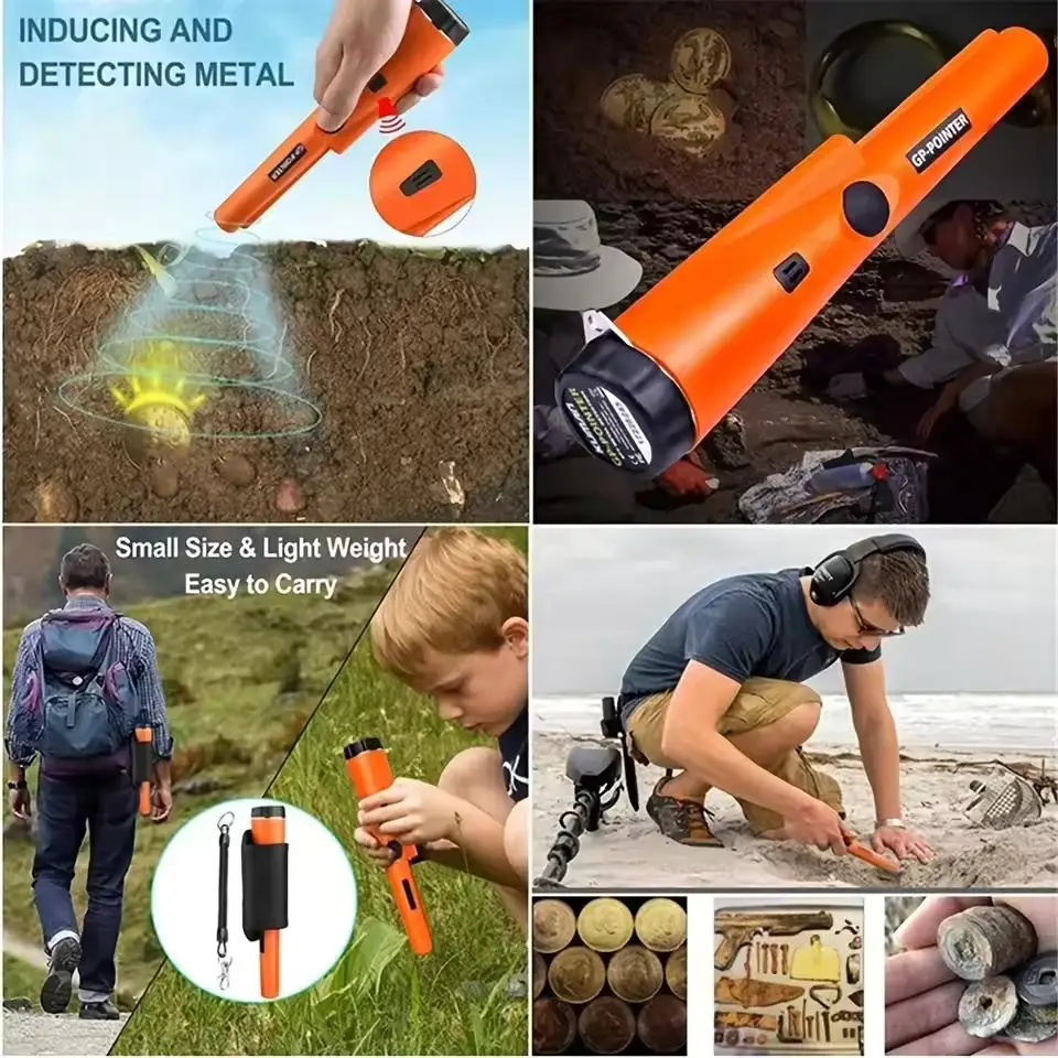 High-efficiency Handheld Metal Detector Waterproof Pointer Needle Tip Detection Metal Coin Gold Detection Rod Anti-loss Bracelet