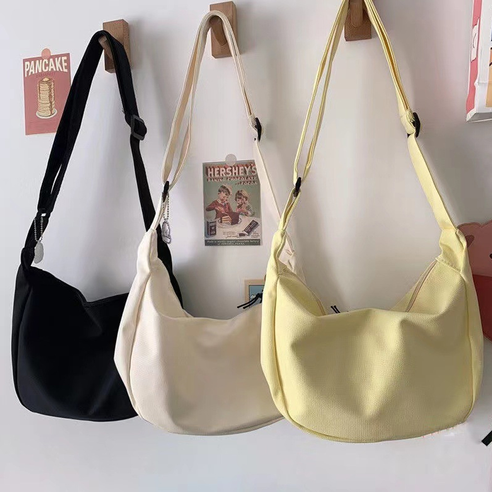 Bolsos de hombro para mujer, Harajuku liso, combina con todo, bolsos multifunción simples, bolsos cruzados de gran capacidad para mujeres y adolescentes