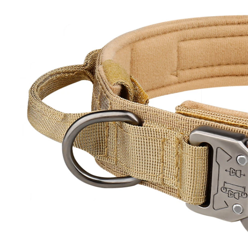 Pet Products Outdoor Tactical Dog Collar Metal Buckle Breathability Nylon Collar Medium and Large Dog Training Neck Collar Dog