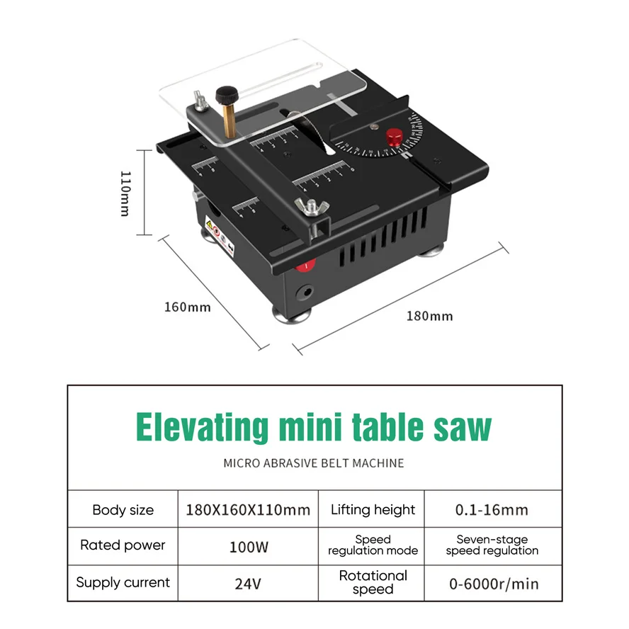 Mini scie de Table électrique 100W, 5000 tr/min, petite scie d'établi pour le travail du bois, modèle de bricolage fait à la main, artisanat, Machine de découpe, outil à lame de 16mm
