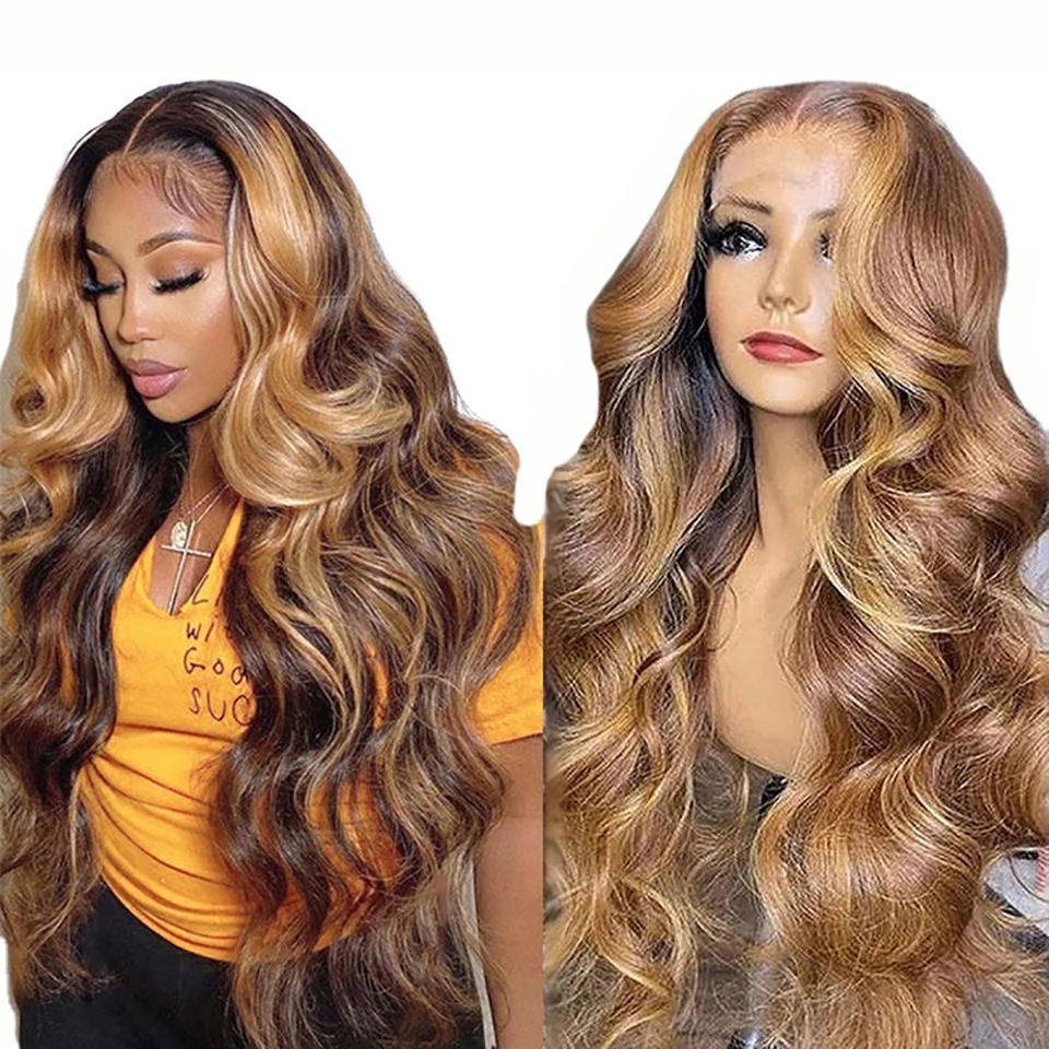 perucas de cabelo humano ombre hd lace front Ombre Lace Front Peruca de cabelo humano para mulheres brasileiras Onda do corpo Lace Front peruca 13X4 Loira Lace Frontal peruca à venda Liquidação