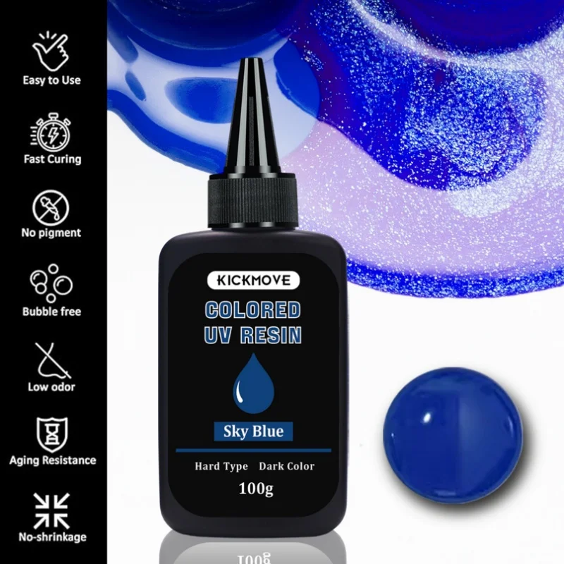 UV Resin, 12 Color Dark Colored UV Resin, Odorless & Low Shrinkage UV Color Resin with Vibrant Colors,  UV Resin Kit for Crafts