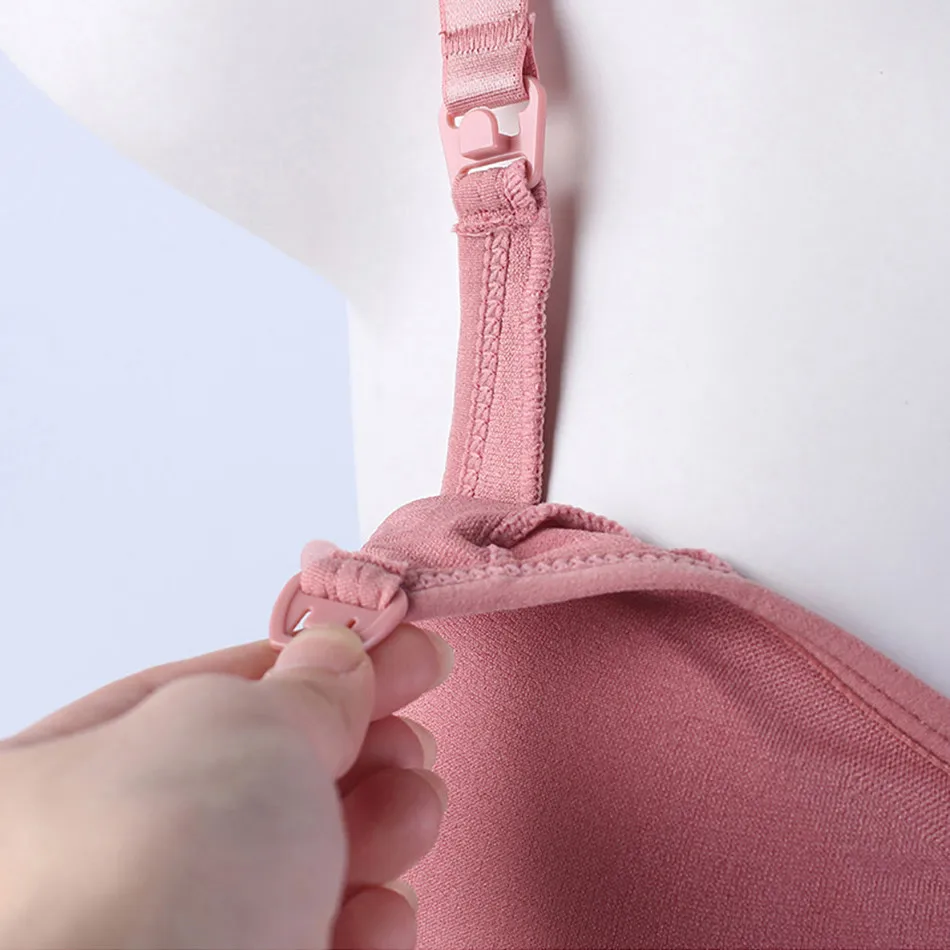 Fivela Aberta Amamentação Sutiã, Roupa Interior com Anel Removível, Dupla Camada, Sem Costura, Top, Sem Anel de Aço