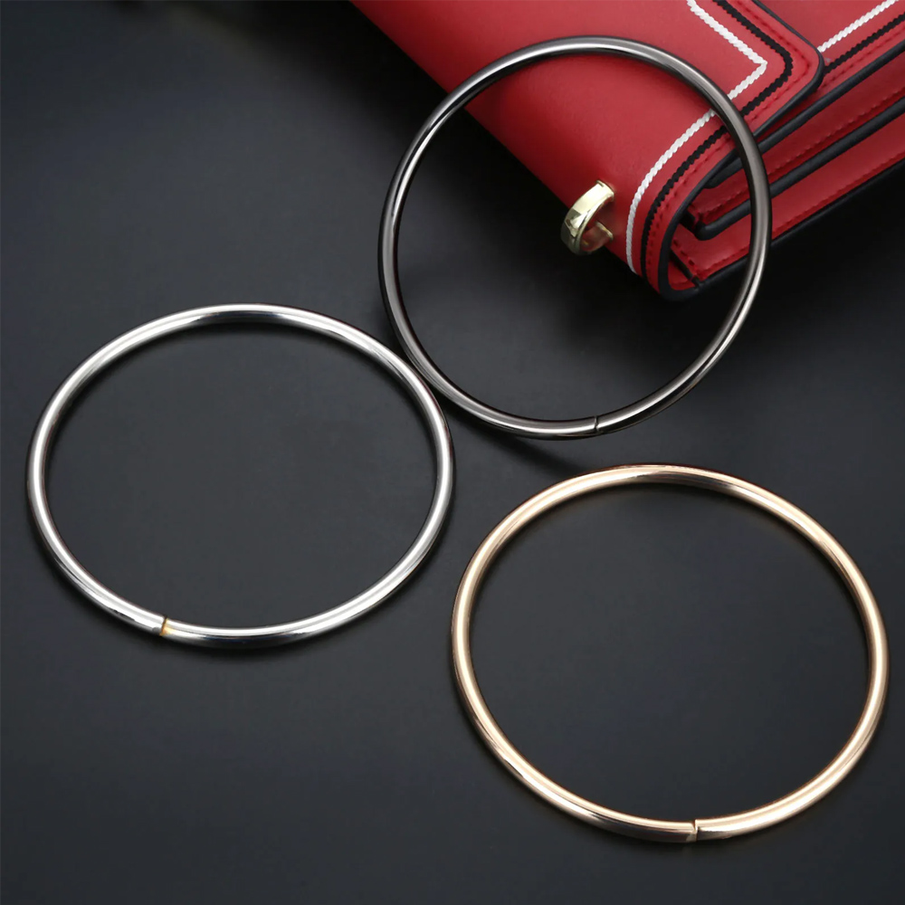 1Pc Round Metal Bag Handles Replacement DIY Handbags Bags Purse Handmade Bag Accessories Round D-ring Hanging Buckle Hardware