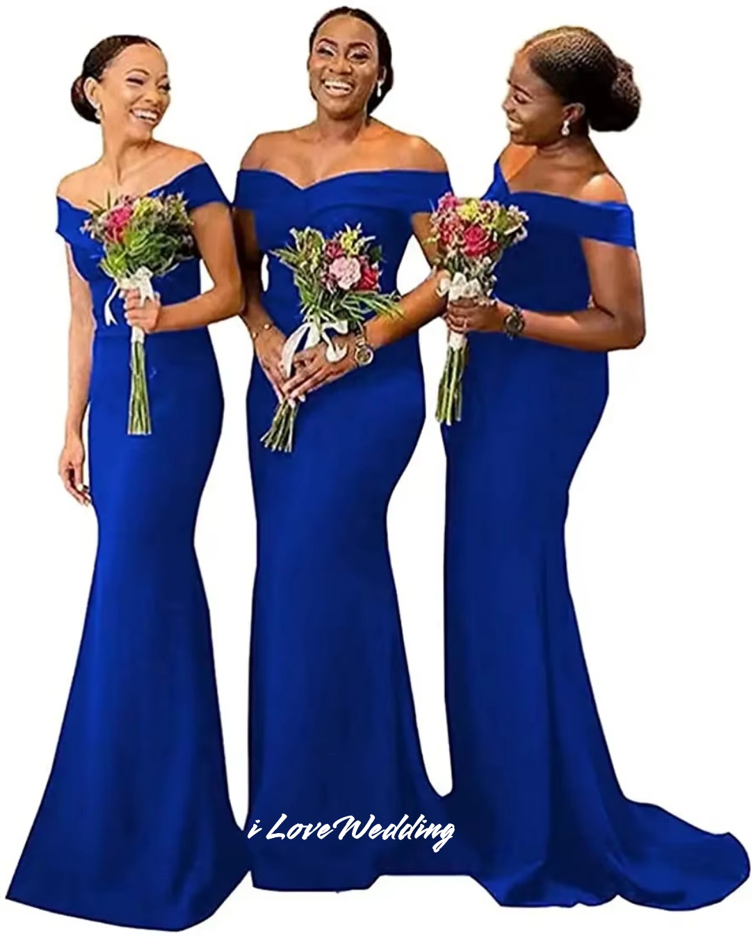 Women's Green Off the Shoulder Bridesmaid Dresses 2025 Satin Strapless Mermaid Ruched Sweep Train Wedding Party Dress Customized