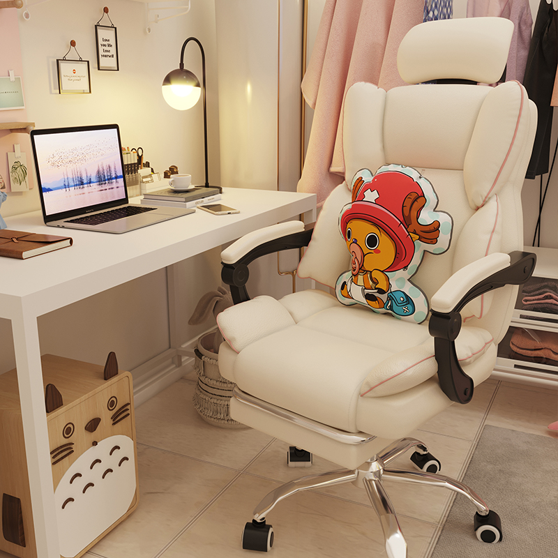 เก้าอี้ Ergonomic เก้าอี้เก้าอี้สีชมพูสดเก้าอี้สำหรับห้องนอน LOL Internet Cafe Racing เก้าอี้เก้าอี้คอมพิวเตอร์สำนักงาน