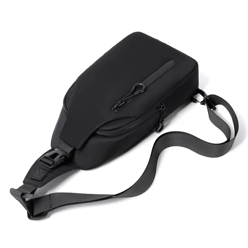 Bolsa mensageiro masculina legal casual Oxford à prova d'água e vestível bolsa de ombro recarregável por USB bolsa de peito