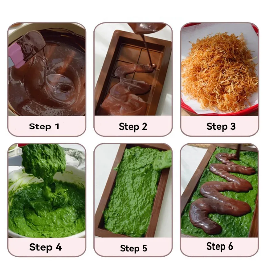 1 ชิ้น DIY ช็อกโกแลตทําด้วยมือแม่พิมพ์แม่พิมพ์ซิลิโคนดูไบช็อกโกแลตซิลิโคนแม่พิมพ์อุปกรณ์เบเกอรี่ Candy ทําเครื่องมือ 10 สี่เหลี่ยม Choco