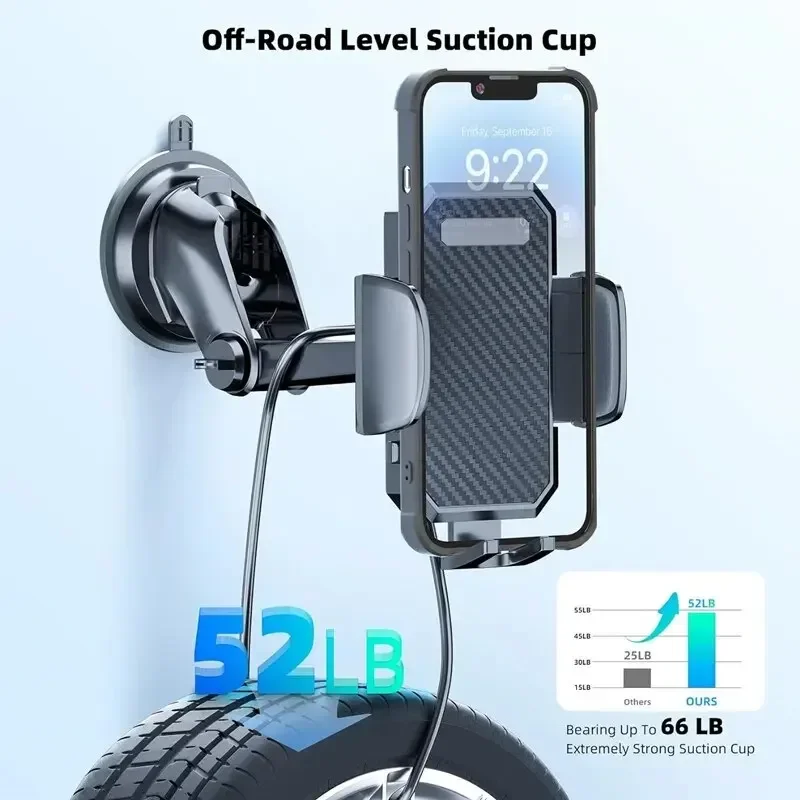 NUEVO 360 °   Soporte giratorio para teléfono de coche, soporte con ventosa para teléfono móvil, soporte con ventosa estable en soporte Universal para teléfono móvil para coche