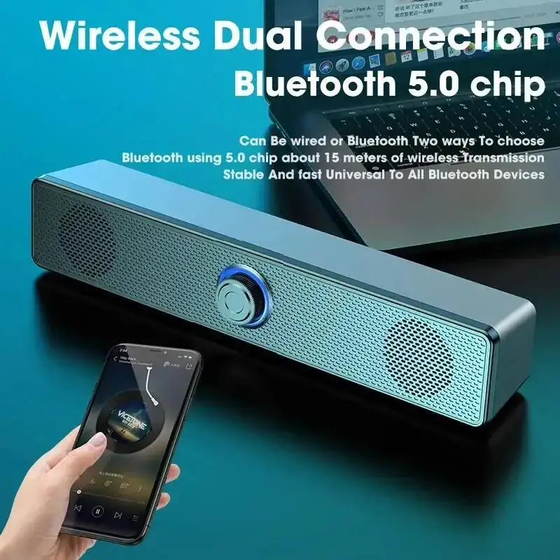 有線および無線のBluetoothスピーカー,TV, PC,ラップトップ,ゲーム,ホームシアター,サラウンドオーディオシステム用のUSB電源サウンドバー