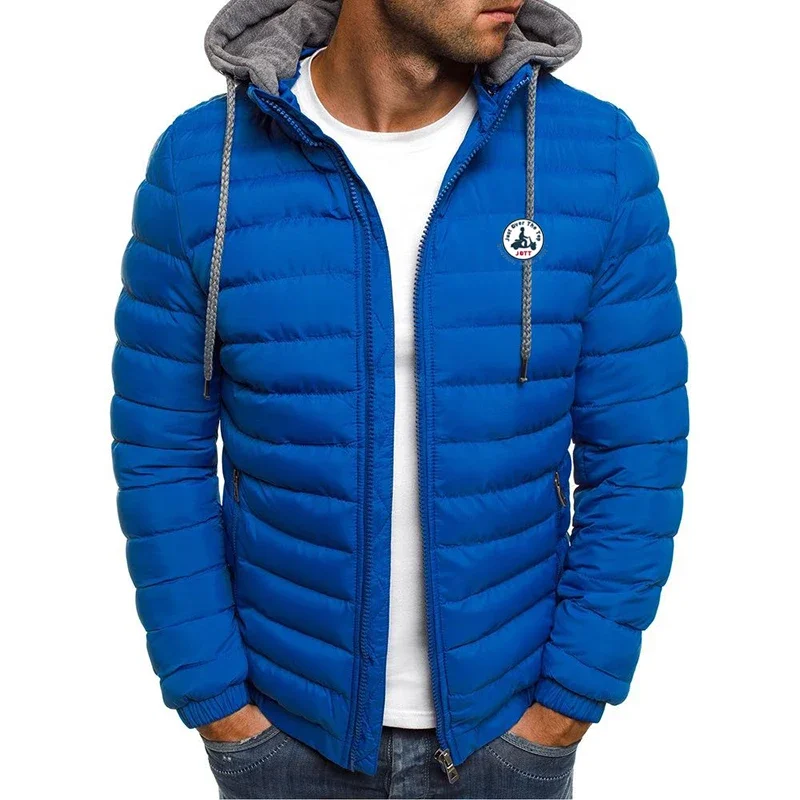 Chaqueta JOTT para hombre, chaqueta de otoño/invierno, ropa deportiva, chaqueta con capucha de algodón 2024, chaqueta de invierno de color claro