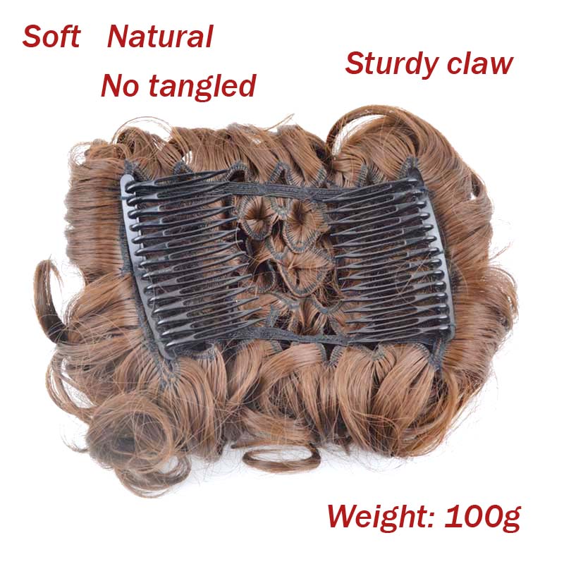 Zolin Synthetisch Krullend Rommelig Knot Pad Clip op Chignon Haarverlenging Bruiloft Haarstukje Voor Vrouw