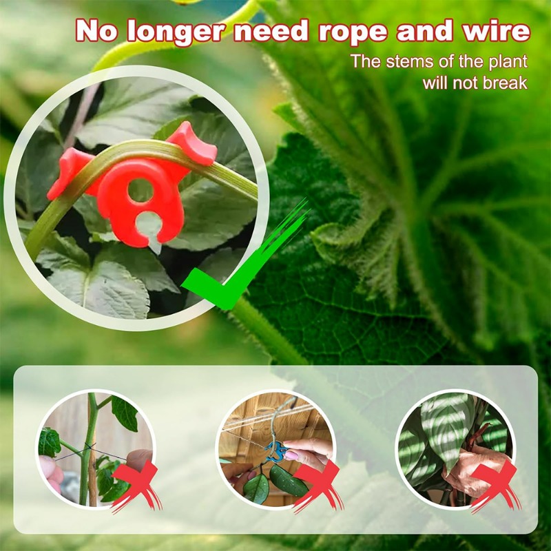 Abrazadera para plantas, dispositivo de doblado, ramas de vid y flores, Clips de entrenamiento para tallo de plantas, doblador de crecimiento de plantas, abrazaderas de soporte de Control, 100/10 Uds.