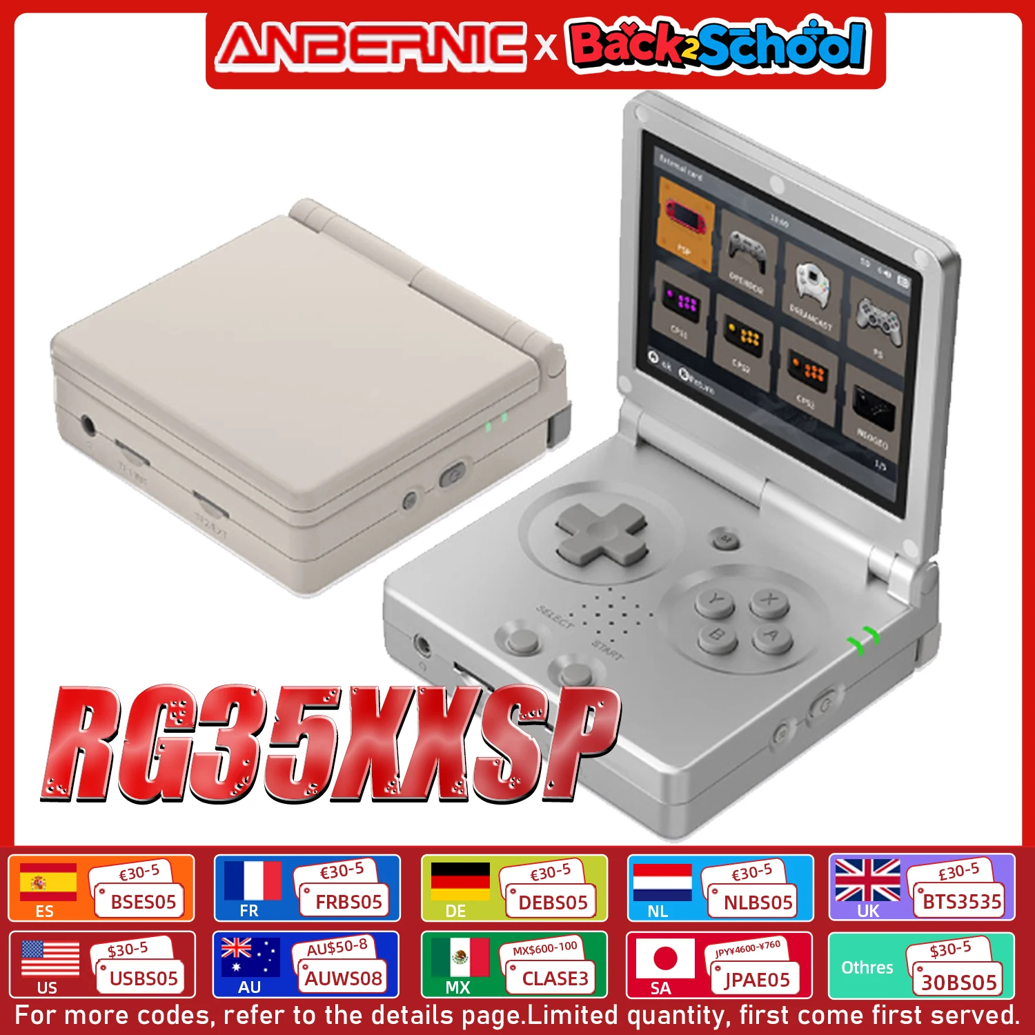 ANBERNIC-consola portátil RG35XXSP con pantalla IPS de 3,5 pulgadas, sistema Linux, salida de TV compatible con HDMI, 64G, 5500 juegos preinstalados