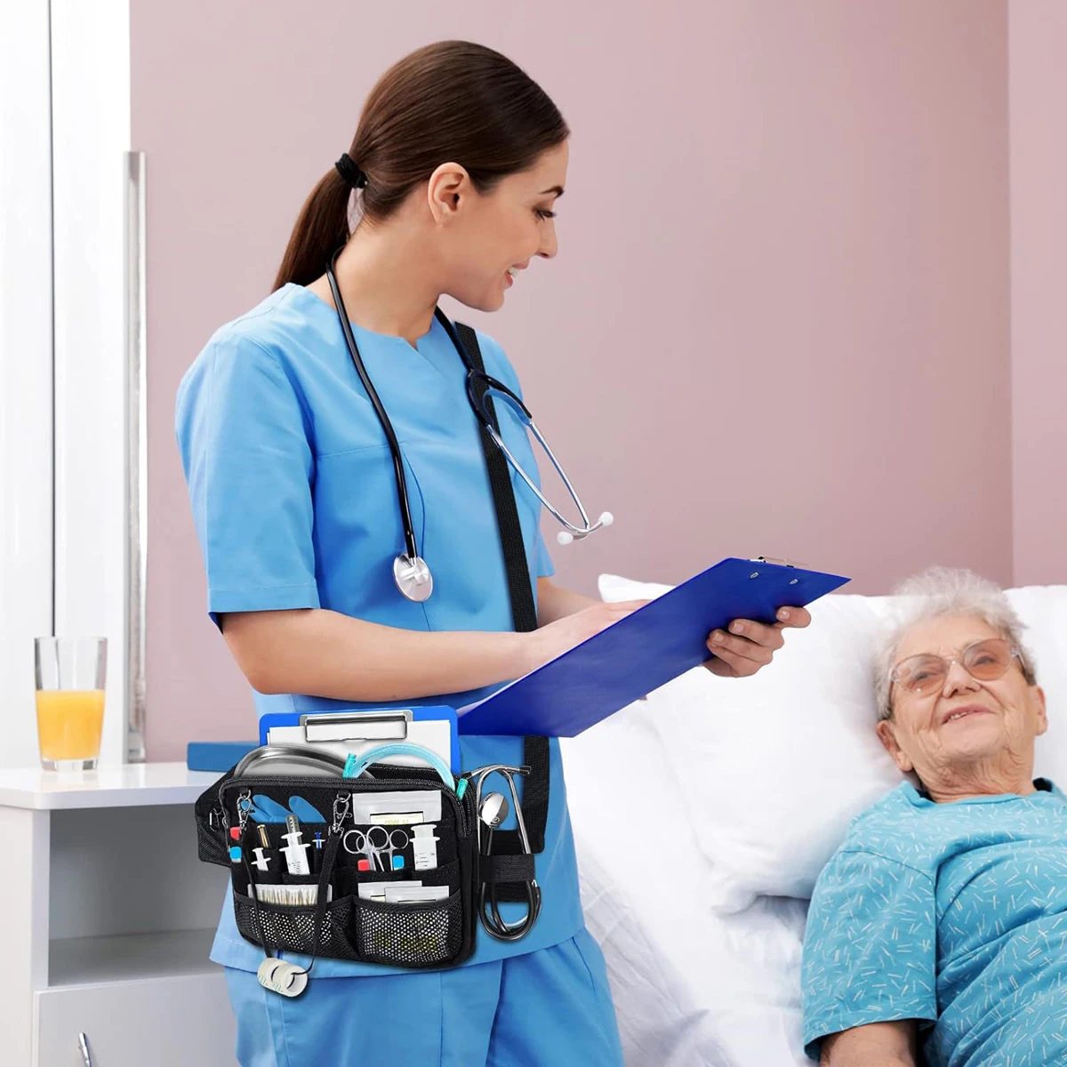 Verpleegster Heuptasje Multi Pocket Taille Organizer Riem met verstelbare tailleband Verpleegkundige heuptasje Organizer Pouch Draagbaar