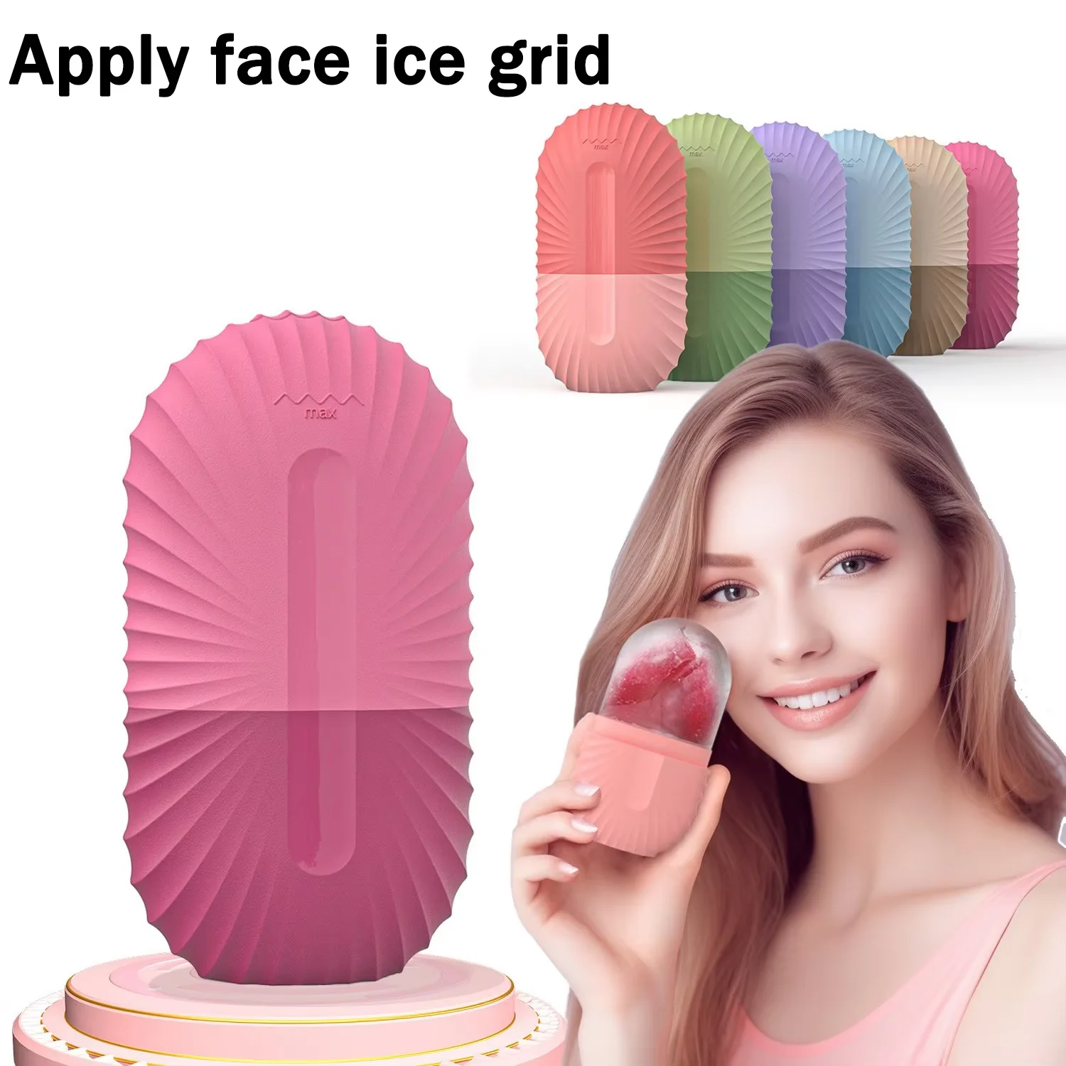 Rodillo Facial de hielo, cubo de hielo, masaje de belleza, molde de hielo de silicona para hinchazón de ojos, rodillo Facial de hielo, reduce los poros