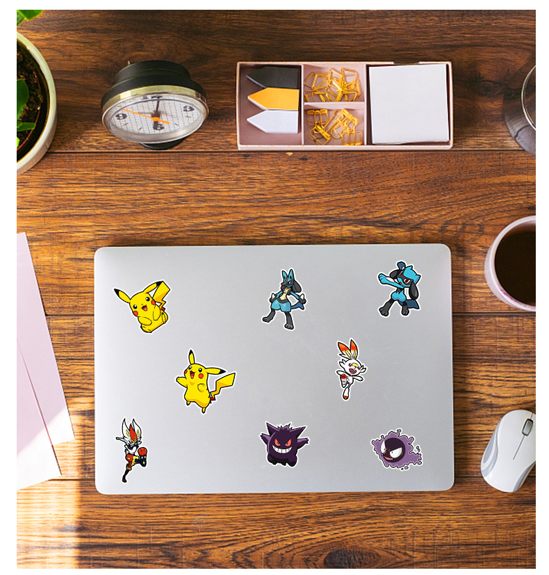 50PCS อะนิเมะ Pokemon น่ารักสติ๊กเกอร์ DIY โน้ตบุ๊คแล็ปท็อปโทรศัพท์กระเป๋าเดินทางจักรยานการ์ตูนตลก Graffiti สติกเกอร์ของเล่นเด็กตกแต่ง