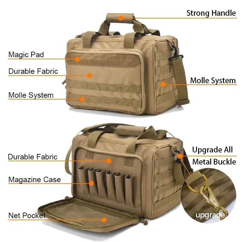 Borsa portaoggetti per pistola con sistema MOLLE, borsa a tracolla durevole per attrezzature e accessori da esterno