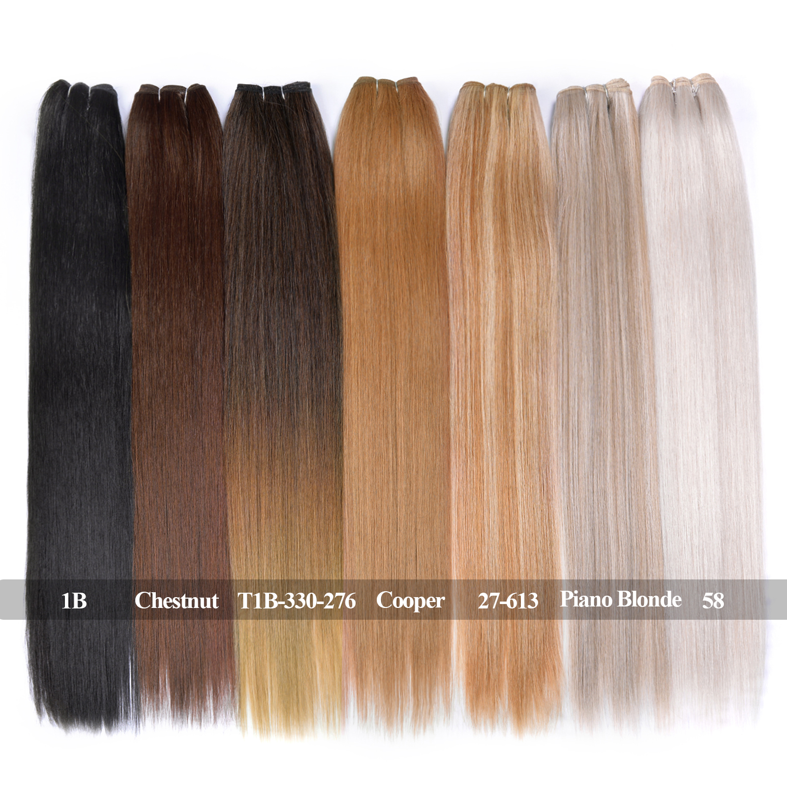 ตรงต่อผมสังเคราะห์ผม Ombre เรียบทอผ้า 26 นิ้วสีน้ําตาลสังเคราะห์ตรงผมรวมกลุ่ม Full To End