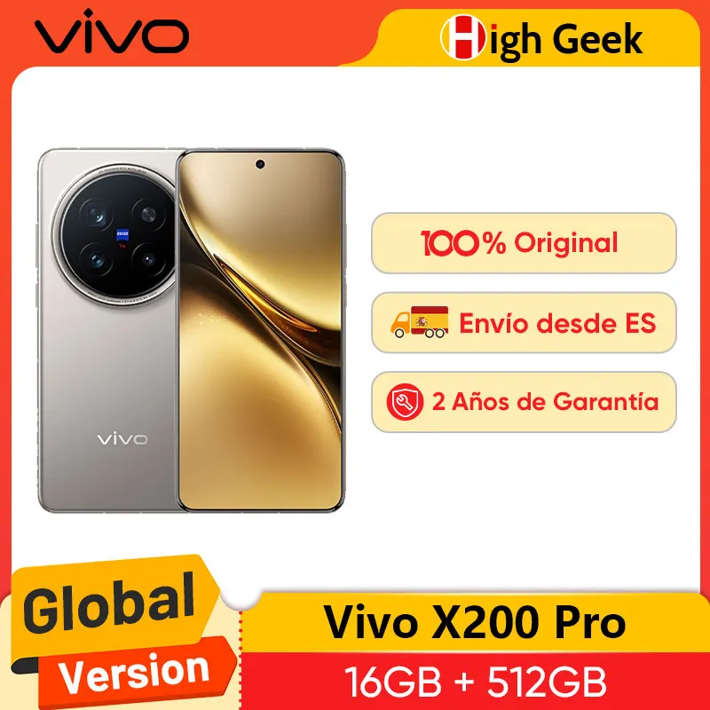En Stock Vivo X200 Pro teléfono inteligente 200.0MP cámara 6000mAh batería 6,78 "AMOLED 120HZ 90W densidad de carga 9400 Android 15.0