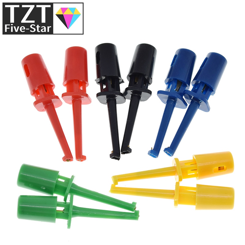 10/30 шт., мини-одиночный тестовый зажим с крючком, тестовый щуп для электронного тестирования, захват маленького размера, круглый зажим типа «крокодил», тестовый зажим с крючком