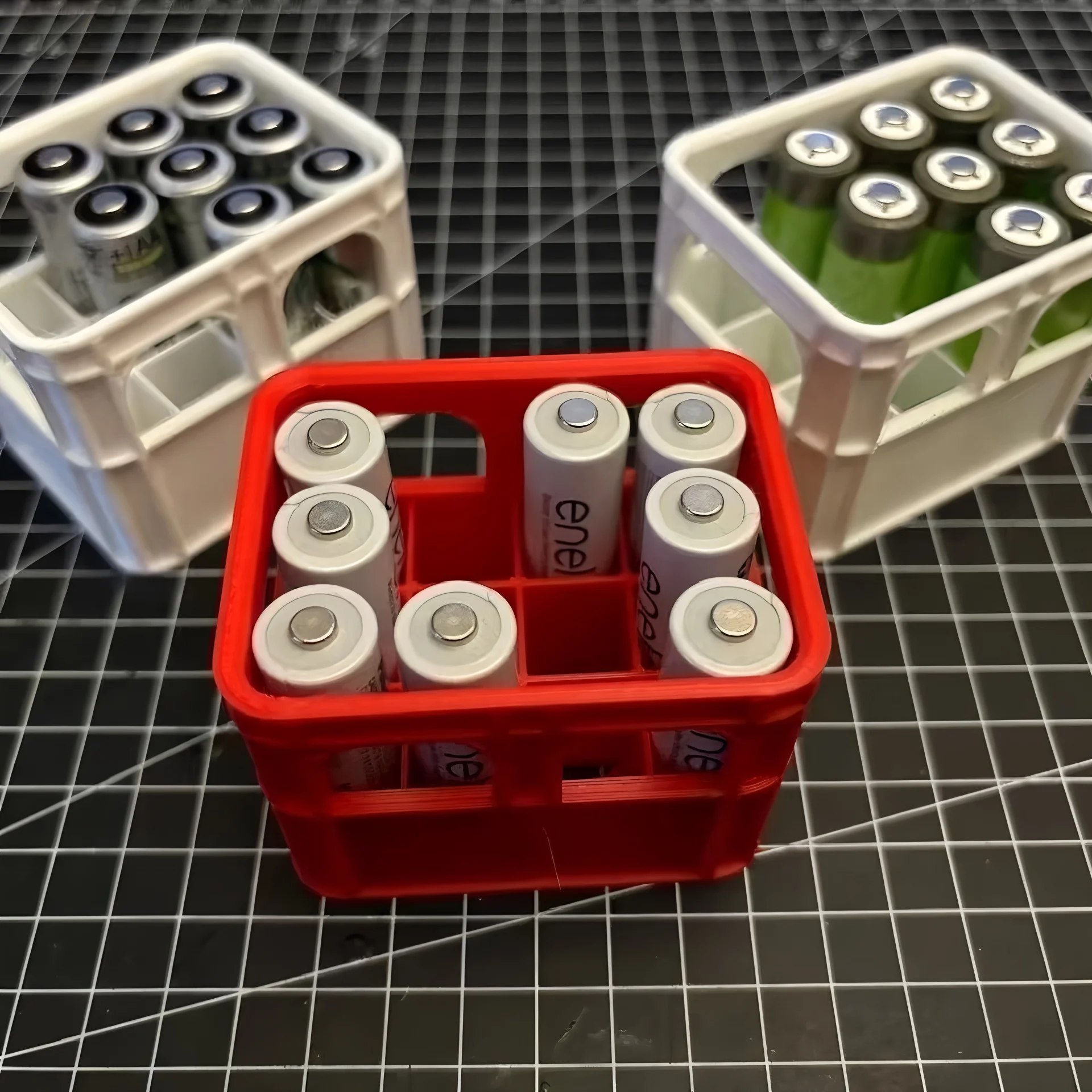 กล่องเก็บแบตเตอรี่แบบพิมพ์ 3 มิติ กล่องเบียร์ DIY หมายเลข 5 ไอเอเอ หมายเลข 7 ถุงเก็บแบตเตอรี่ AAA 9V แบบซ้อนได้