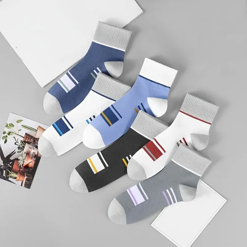 5 Paar Socken Herren Mitte der Wade Frühling und Herbst Sport Schweiß Anti-Geruch-Herren Socken dünne Sports ocken