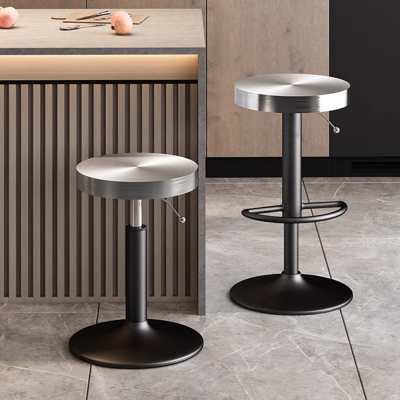 Taburetes De Bar minimalistas De acero inoxidable, recepción De salón, sillas De Bar De lujo para exteriores, mostrador, Taburetes De Bar para adultos, muebles para el hogar