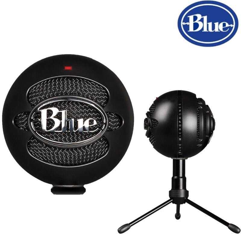 100% Asli Biru Bola Salju Es Kondensor Mikrofon Warna Hitam Cardioid Komputer, Suara Jernih, Kualitas Profesional,