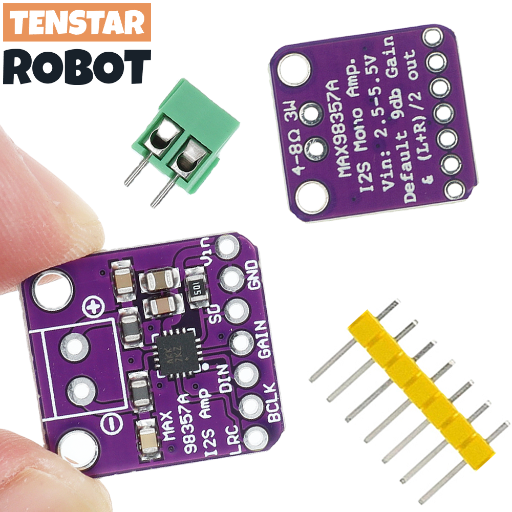 TENSTAR MAX98357 I2S 3W amplificador Clase D interfaz de ruptura módulo decodificador Dac placa de Audio sin filtro para Raspberry Pi Esp32