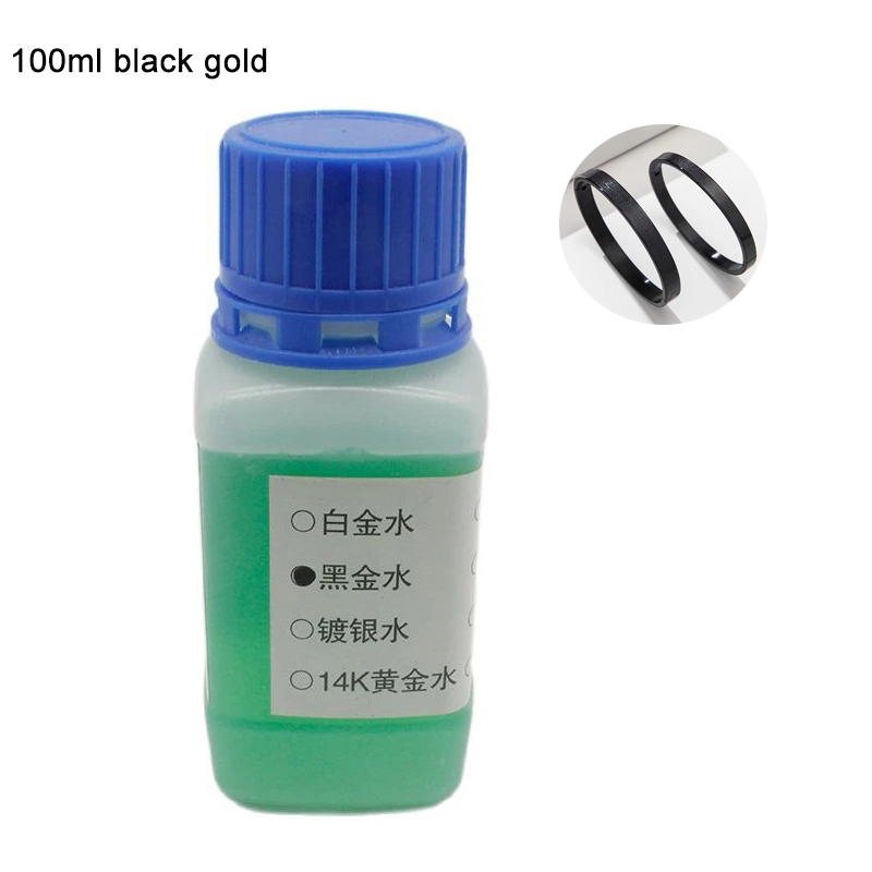 Solution de placage d'or 24k, 1 bouteille, or Rose noir, platine, eau de galvanoplastie pour bricolage, outils de fabrication de bijoux