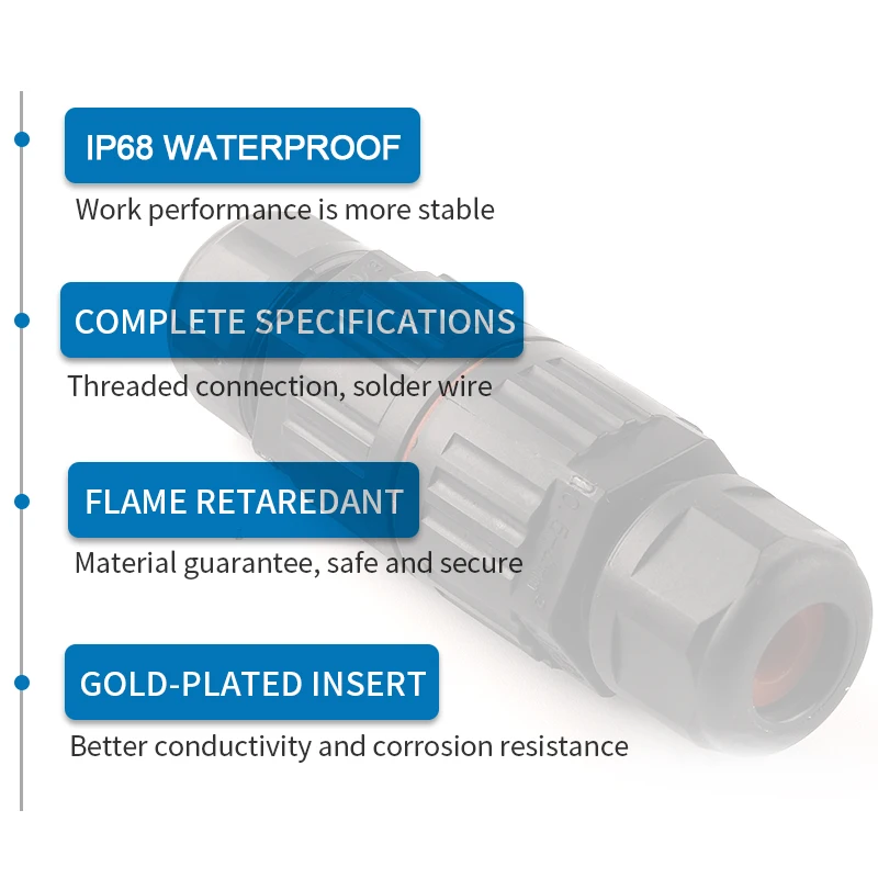 Conector impermeable IP68 en forma de I/T, conectores de cable de 2/3/5 pines, conexión rápida de tornillo, terminales de empuje, caja de conexiones eléctricas DIY GO