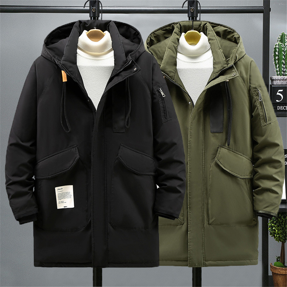 Plus Größe 10XL Parkas Männer Winter Dicke Jacke Mantel Mode Lässig Grün Parka Männlichen Schwarz Jacken Große Größe 10XL